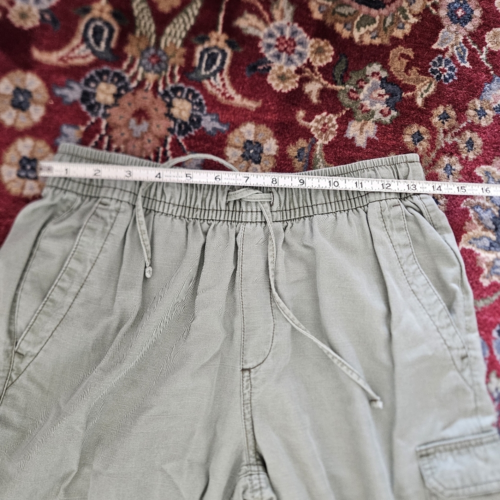 Old Navy Wide Leg Comfort Waistband Drawstring Cargo Pants Green, Small EUC - Picture 4 of 8